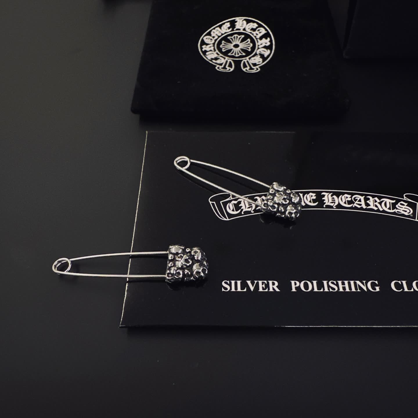 Chrome Hearts Chrom Hearts Silver Safety Pin Earrings